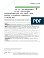 The Effects of EPA and DHA Enriched Fish Oil On Nutritional and Immunological Markers of Treatment Naïve Breast Cancer Patients: A Randomized Double-Blind Controlled Trial