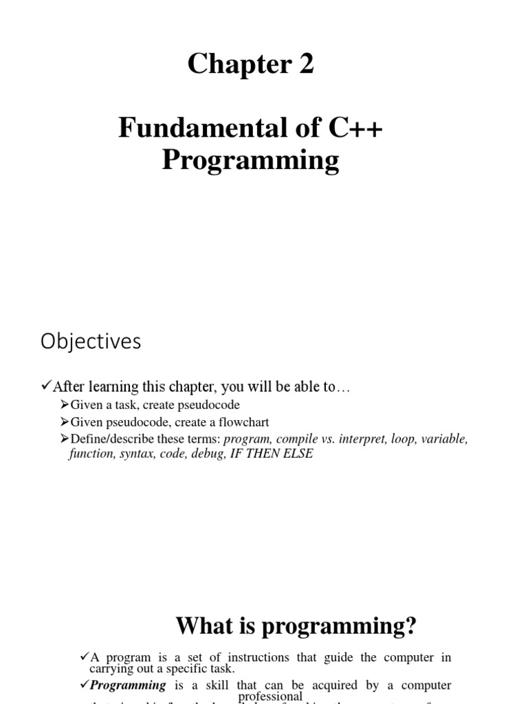 Fundamental of C++ Programming | PDF | Control Flow | Computer Program