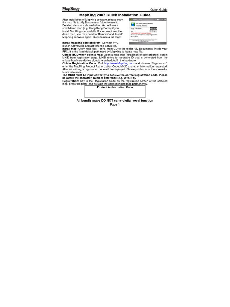 MapKing 2007 Installation Guide | PDF | Global Positioning System ...
