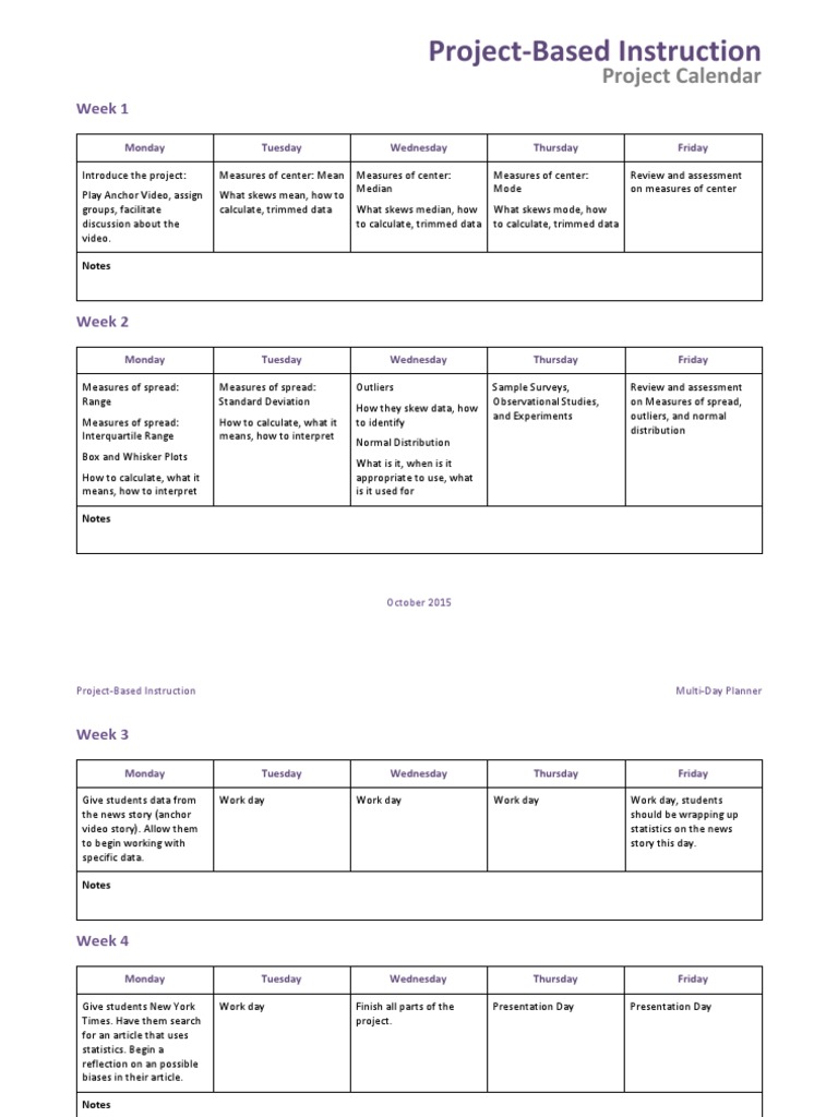 Pbi Project Calendar PDF Outlier Mean