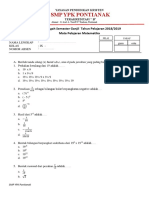 Matematika SMP YPK Pontianak Tes Tengah Semester Ganjil 2018/2019