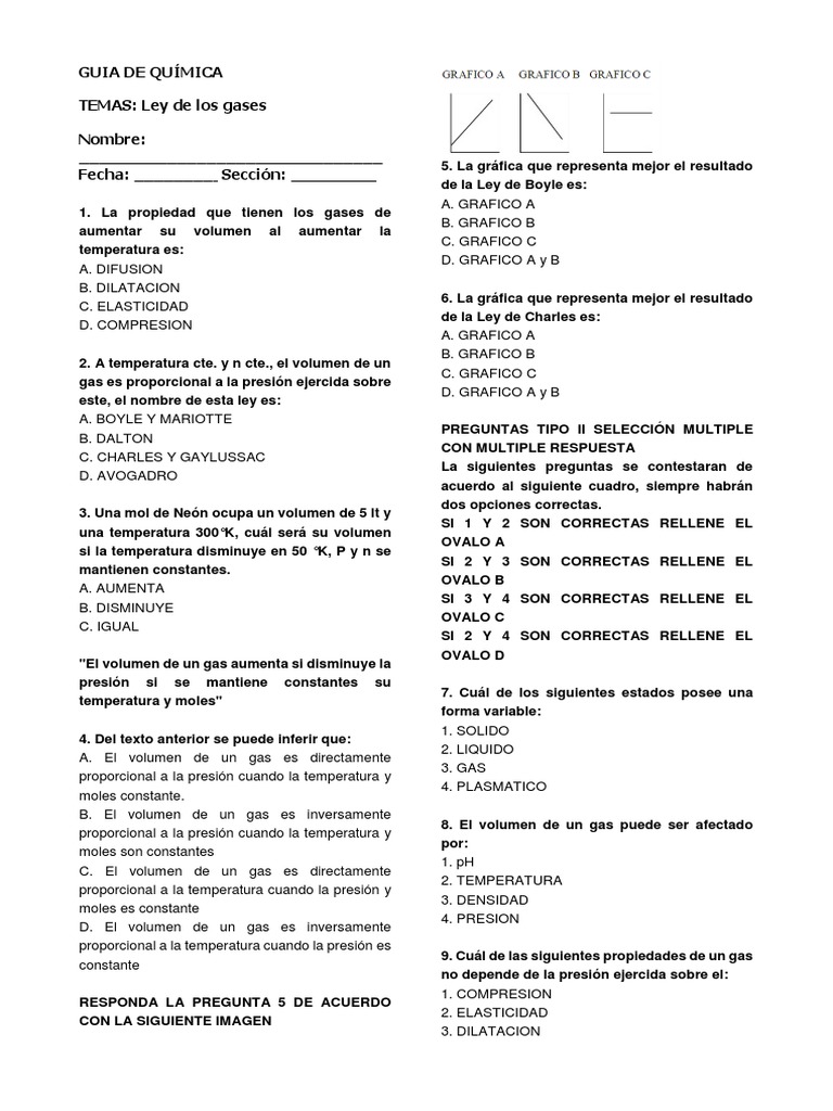 Leyes de los Gases en Química | PDF | Gases | Fases de la materia