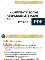Corporate Social Responsibility (CSR) AND Ethics