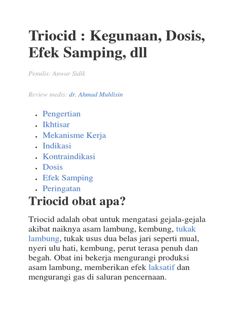 Triocid OBAT | PDF