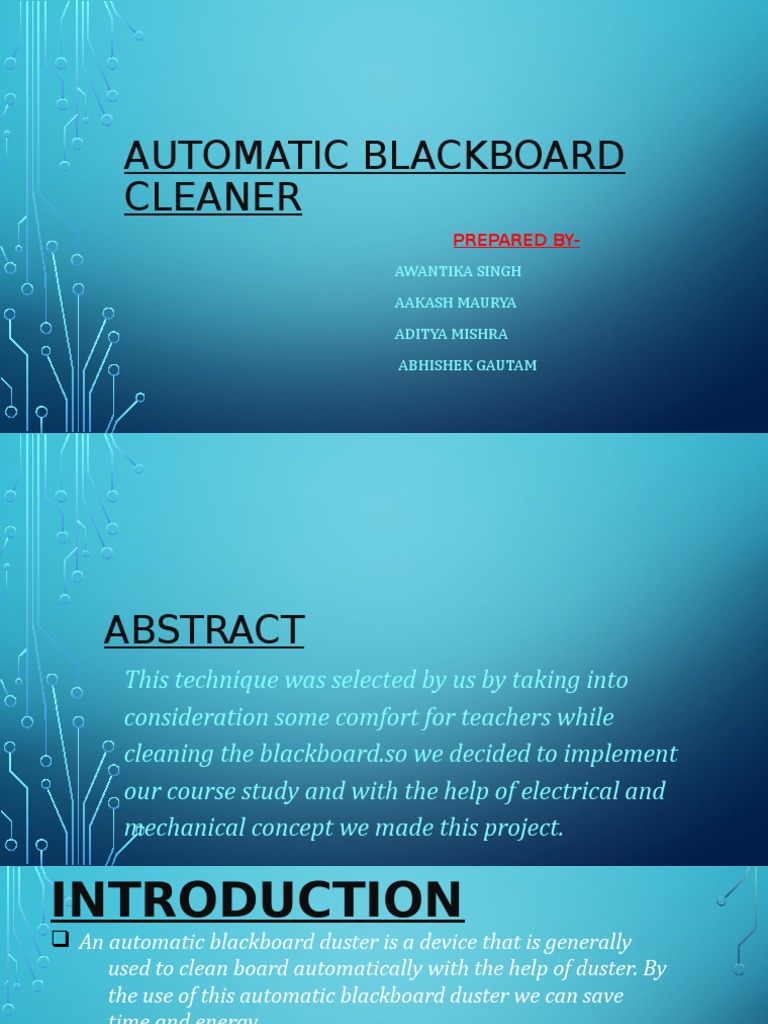 Automatic Blackboard Cleaner PDF Switch Electrical Engineering