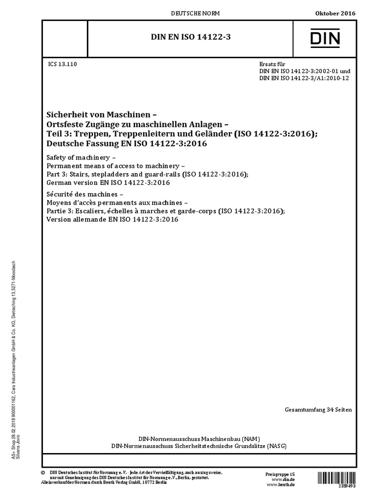 DIN EN ISO 14122 3 2016 10 de | PDF