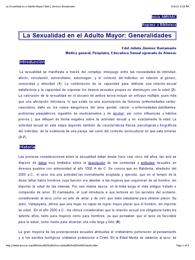 La Sexualidad en El Adulto Mayor | PDF | Vejez | Masturbación