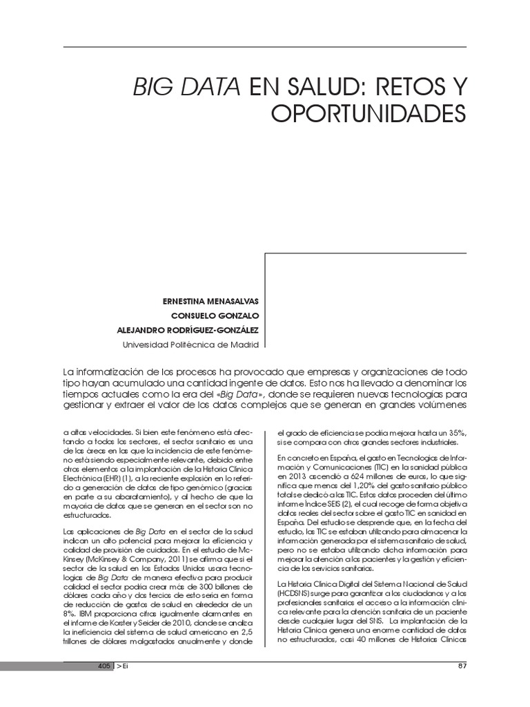 Big Data en Salud | PDF | Procesamiento de datos | Imagenes medicas