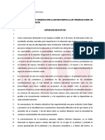 Ante Proxecto Lei Modificacion LOMCE