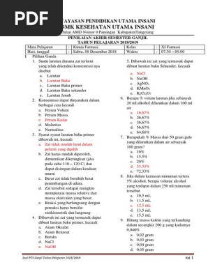 Jawaban Soal Uas Ganjil Kimia Farmasi Docx
