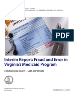 Commissioner's Draft: Interim Report: Fraud and Error in Virginia's Medicaid Program 2010