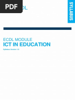 Icdl Ict in Education Syllabus 1.0