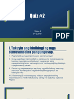 Quiz #2: Filipino 8 3 Quarter
