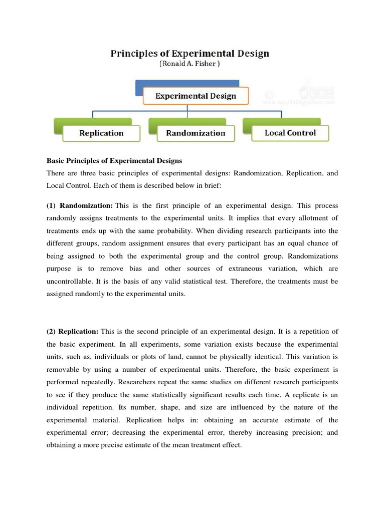 Basic Principles of Experimental Designs | PDF | Design Of Experiments ... 