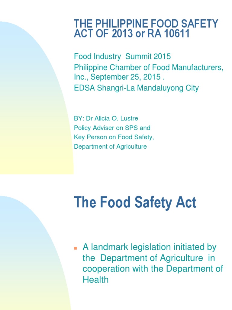 the-philippine-food-safety-act-of-2013-or-ra-10611-pdf-food-safety