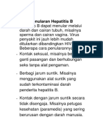 Cara Penularan Hepatitis B