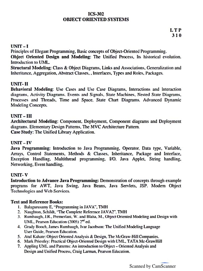 Oops Syllabus | PDF
