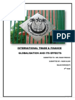 International Trade & Finance Globalisation and Its Effects