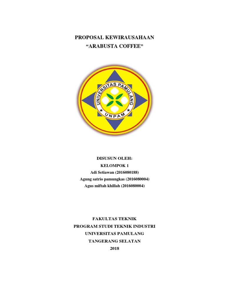 makalah usaha Kedai Kopi