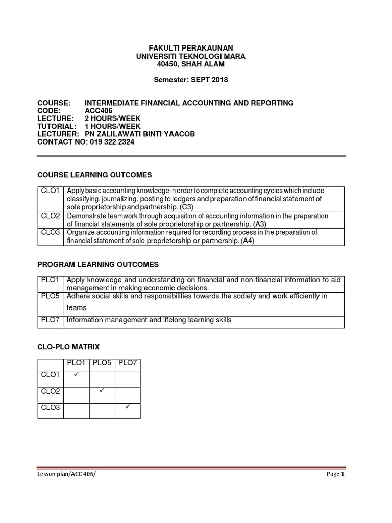 ACC 406 Intermediate Financial Accounting Plan | PDF | Accounting ...
