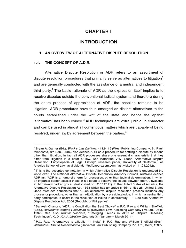 Overview of Alternative Dispute Resolution | PDF | Alternative Dispute ...