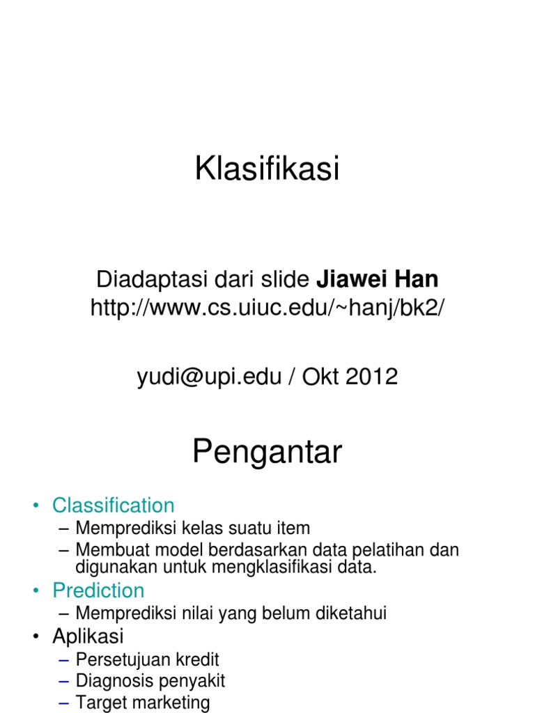 Klasifikasi dan Model Decision Tree | PDF