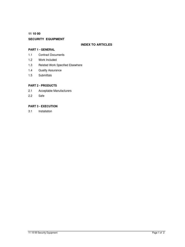 Security Equipment Installation Guide | PDF | Economic Sectors ...