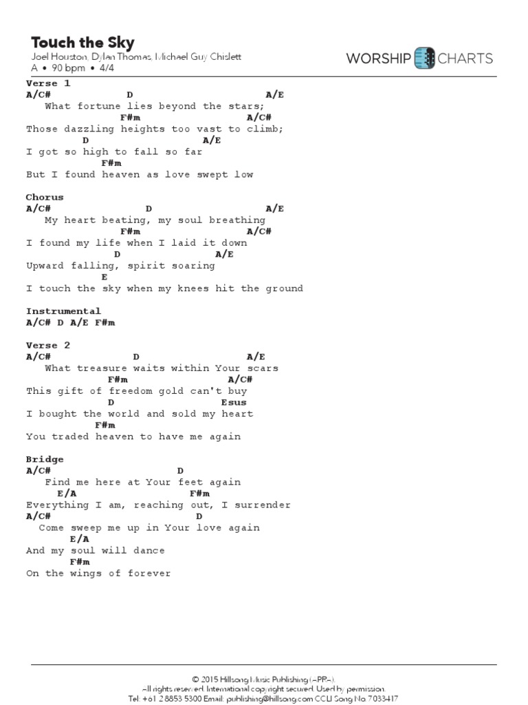 Touch The Sky Chord Chart Pdf Musical Compositions Musical Forms