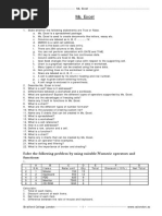 Ms Excel Exercises