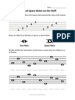 Notes of Stave Worksheets PDF