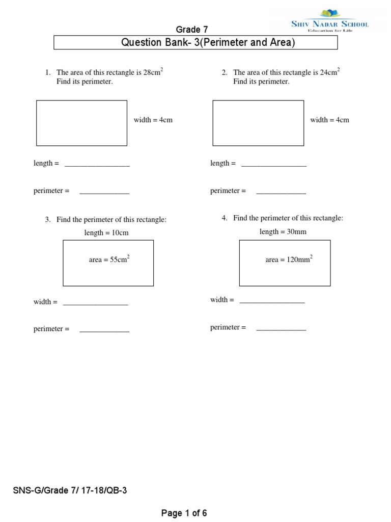 D1C C1 | PDF | Area | Rectangle
