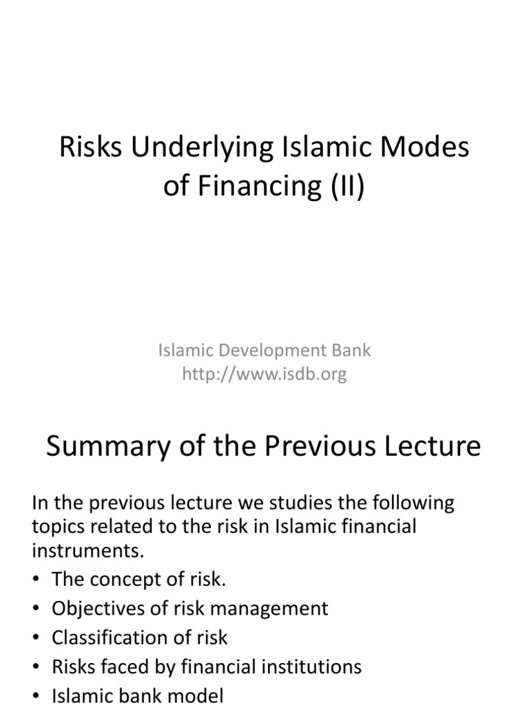 Islamic Financing Risks and Mitigation Strategies | PDF | Islamic ...