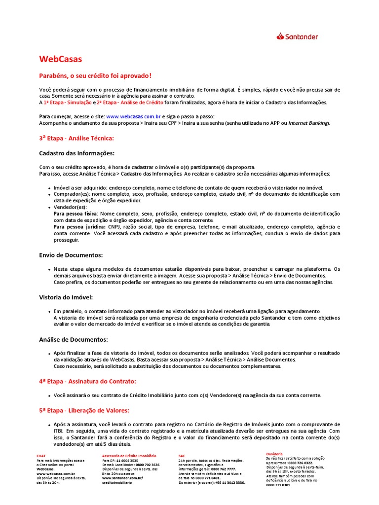 Carta de Crédito Santander Imóvel Crédito Carta de Crédito