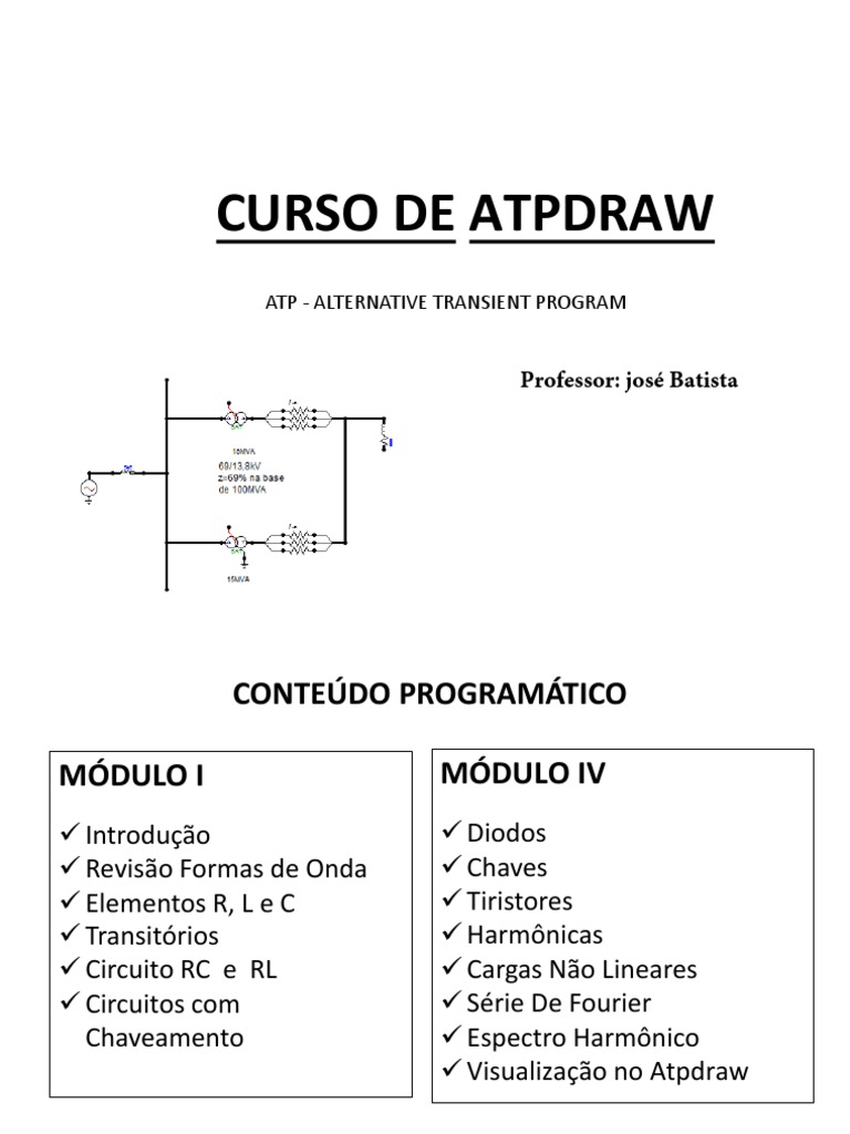 Curso Básico de ATPDraw para Engenheiros | PDF | Rede elétrica | Onda ...
