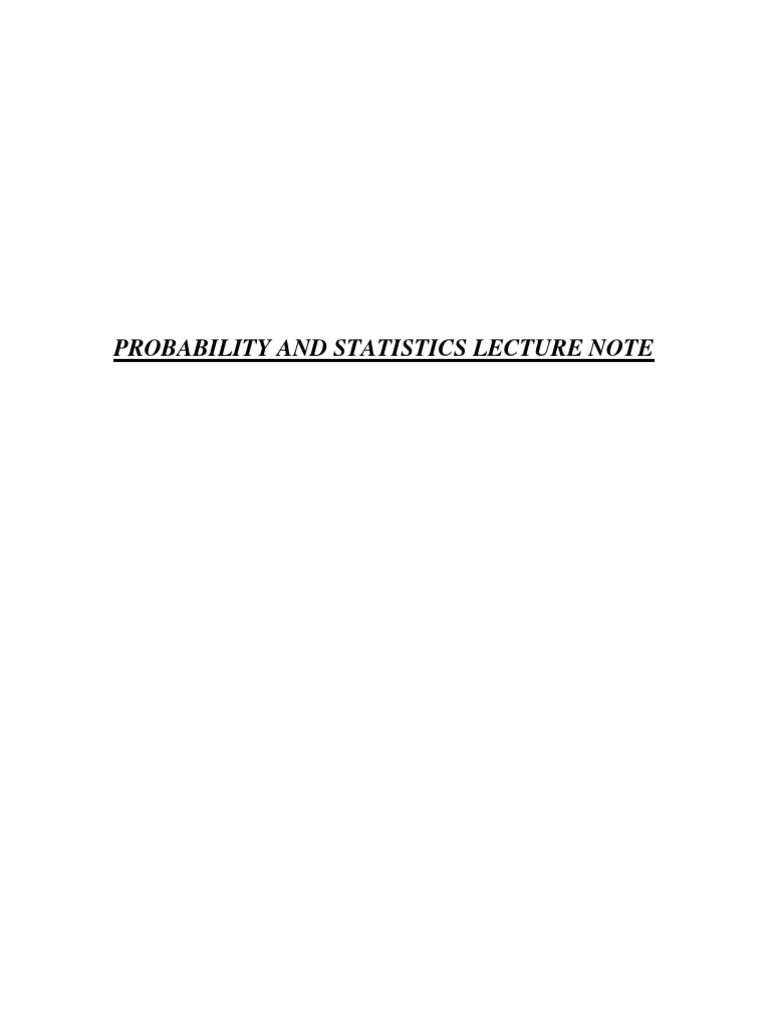 CH 1 Up 9 Probability Note (For Engineering) - 1 | PDF | Level Of ...
