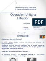 Operación Unitaria de Filtración.
