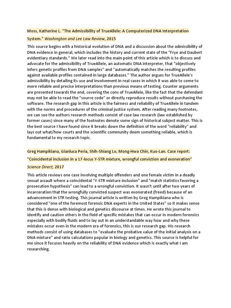 Admissibility of TrueAllele DNA Evidence | PDF | Dna Profiling ...