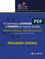 Programa General Conferencia CLACSO Medellin 2015