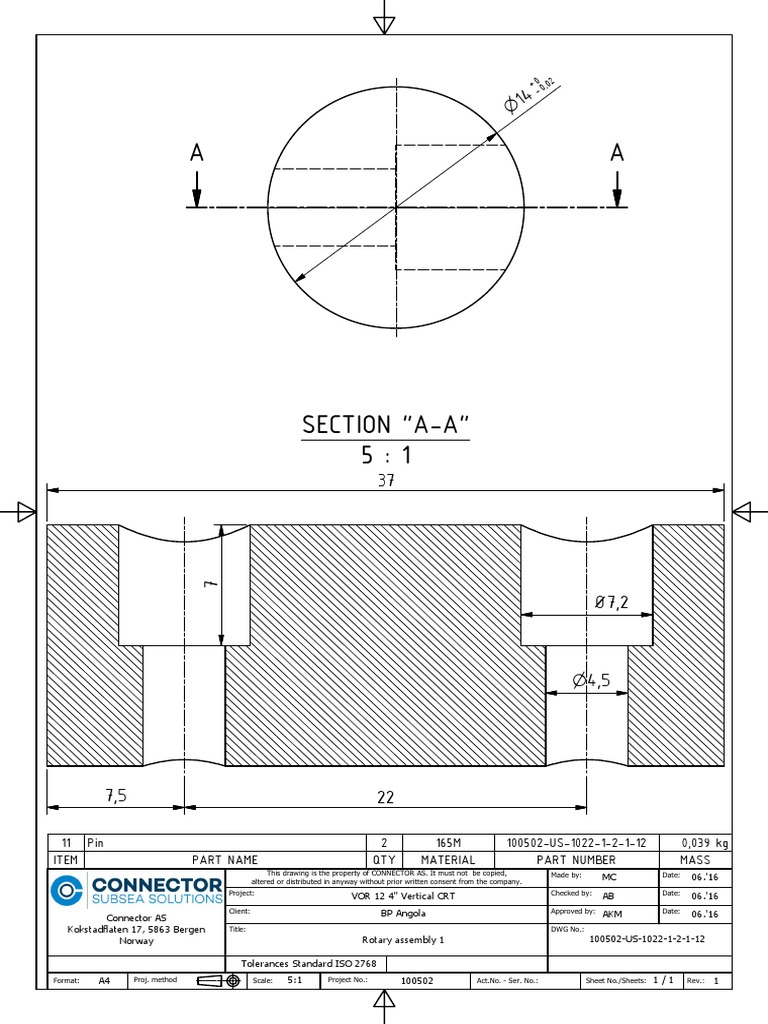 Connector AS Drawing for BP Angola | PDF