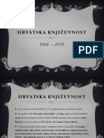 Hrvatska Književnost 1914. - 1929.