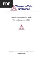 Thermo Calc Console Examples Guide