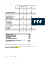 Task Labour Time (Min) Equipment Time (Min) : Available Will Be Explained in Appendix "X"