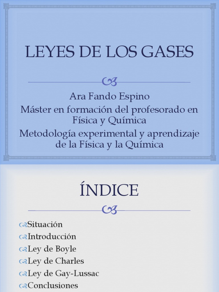 1 Leyes de Los Gases Ara | PDF | Gases | Fases de la materia