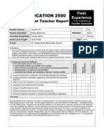 Ed 2500 - Student Teacher Report