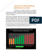 Estadística de 10 Últimos Años de Corrupción en El Perú