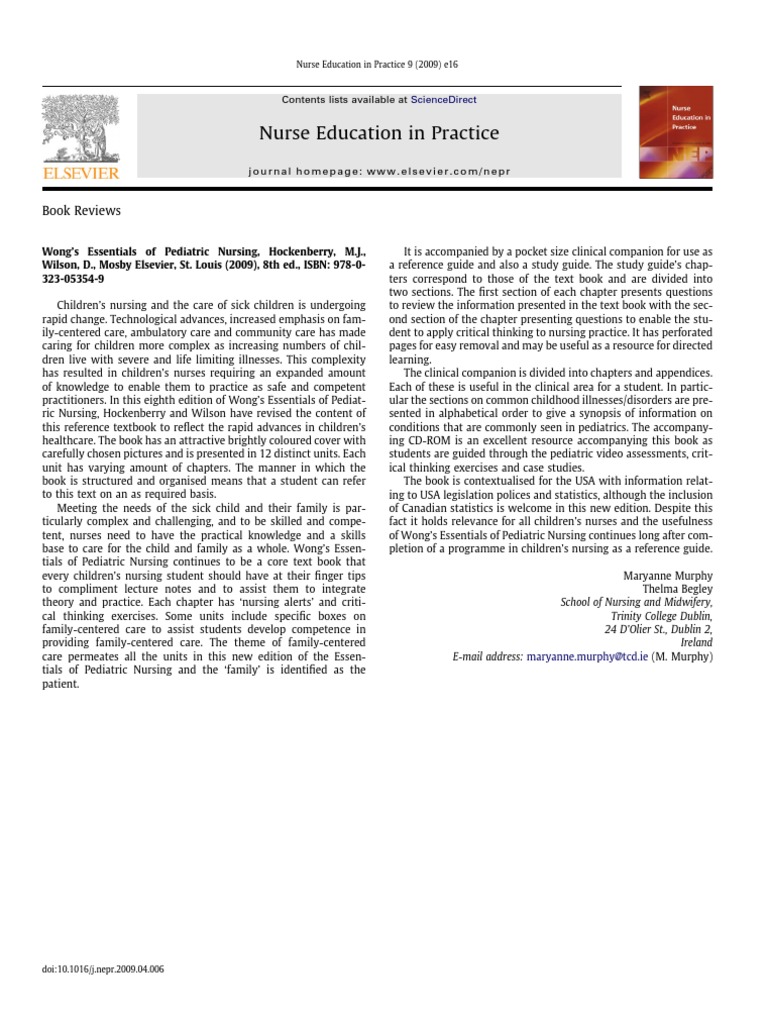 Nurse Education in Practice: Book Reviews | PDF | Textbook | Nursing