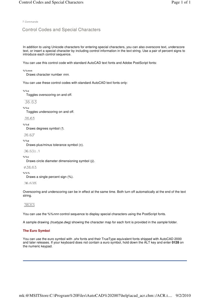 Control Codes and Special Characters: T Commands | PDF | Computers