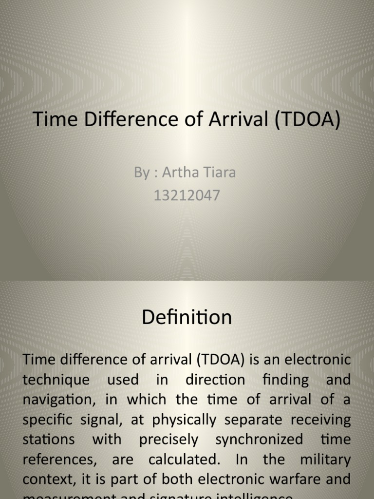 Time Difference of Arrival Navigation