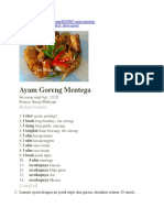 Resep Ayam Goreng Mentega