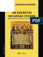 Atanasie Cel Mare Decretele Sinodului de La Niceea PDF